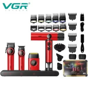ست 4عددی سشوار،شیور و ماشین اصلاح وی جی آر مدل Stepless pro (گارانتی دار)