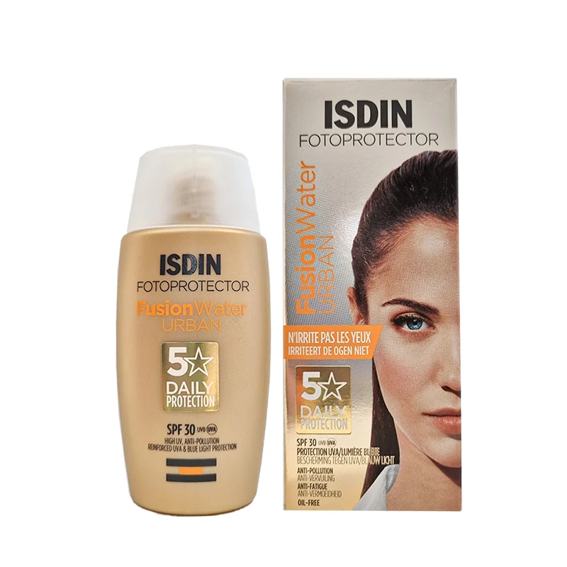 ضد آفتاب ایزدین فیوژن واتر اوربان SPF30 بدون رنگ 50 میل Isdin Fusion Water Urban Sunscreen SPF 30 Volume 50 ML